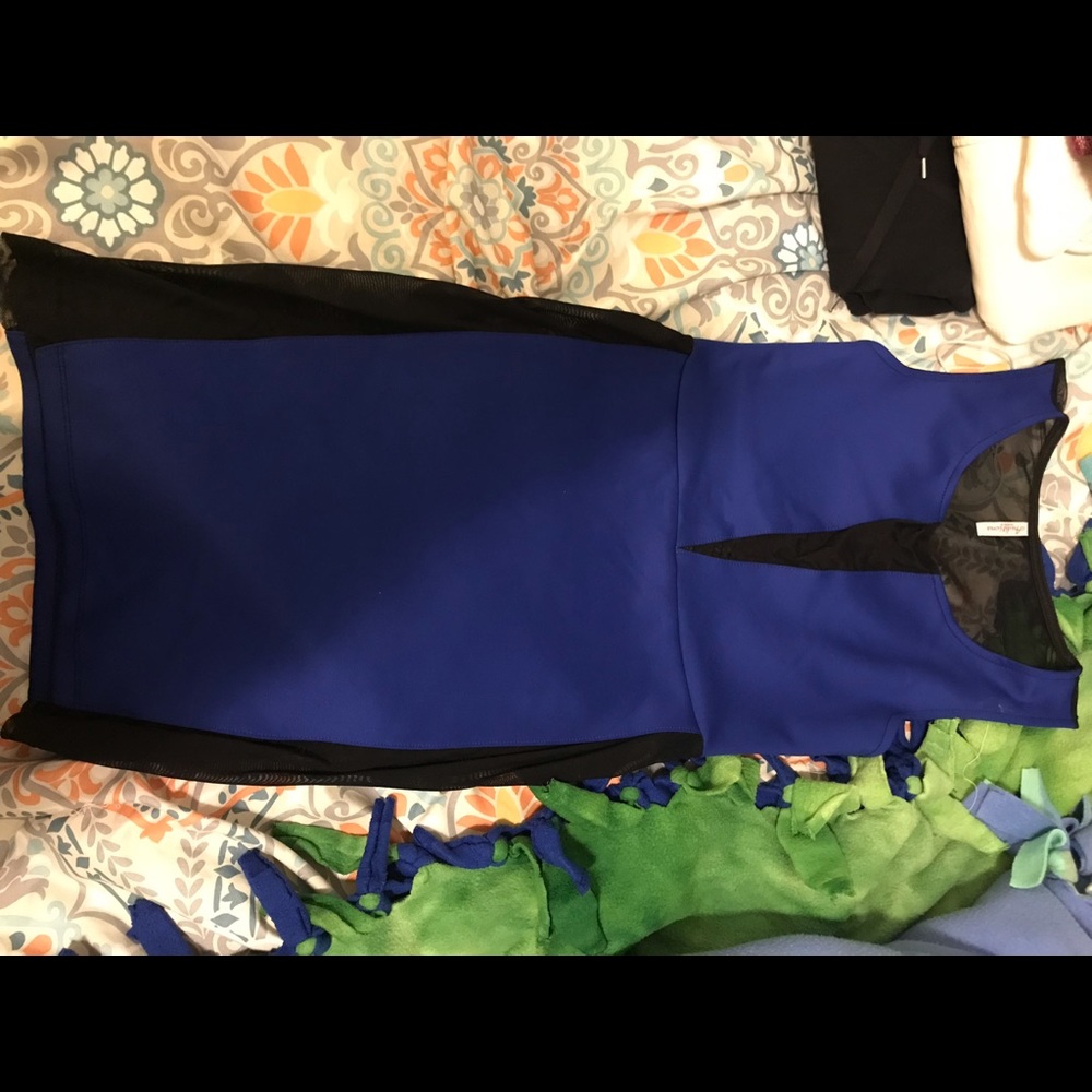 Blue and black club dress